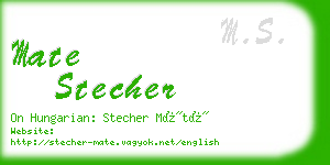 mate stecher business card